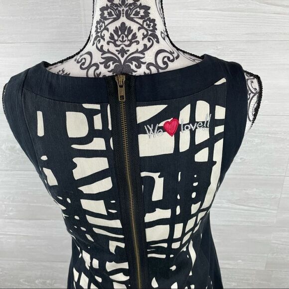 Desigual Naomi Abstract Pinafore Pencil Dress - Picture 7 of 11